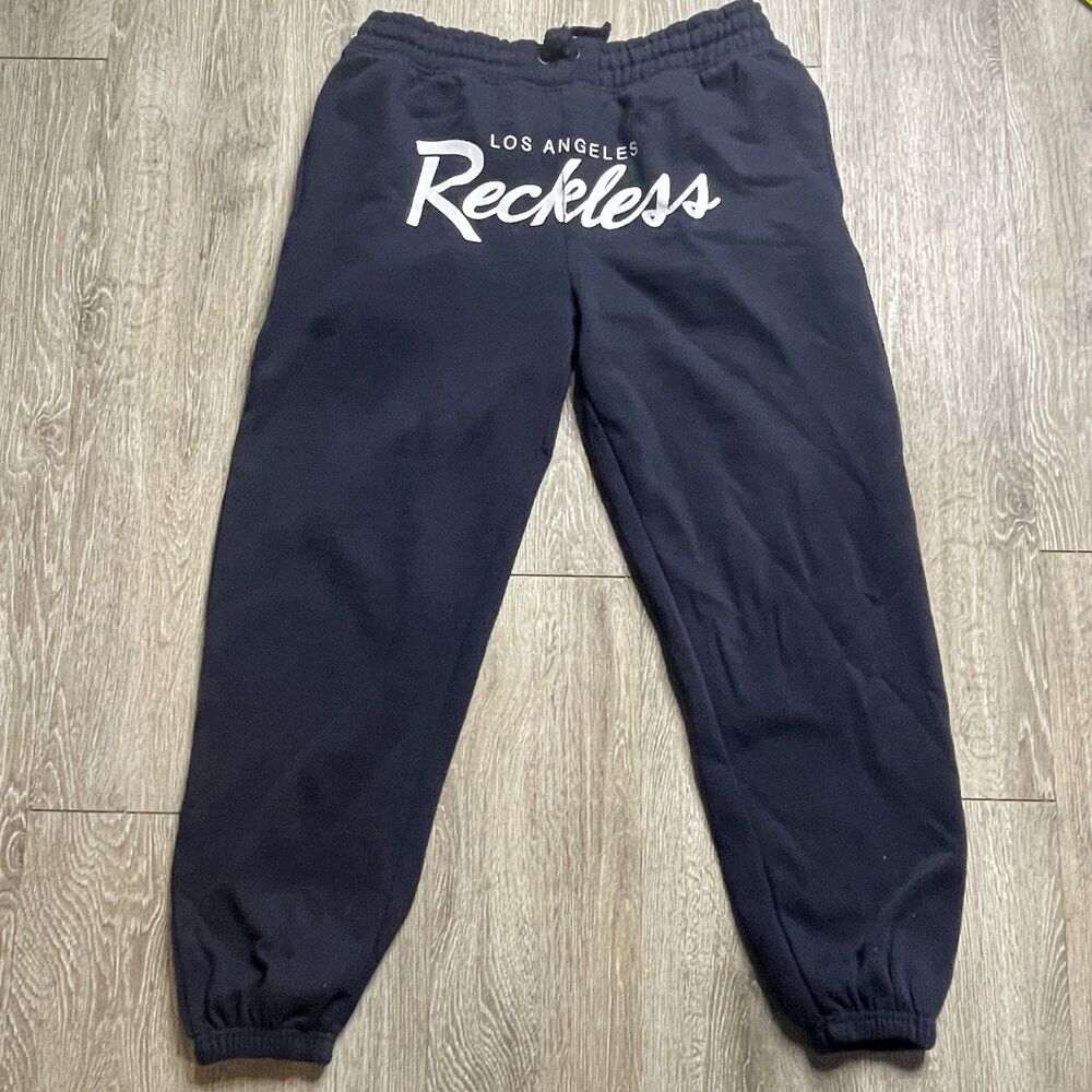 Los Angeles Reckless Sweat Pants Size XL Drawstring Waist Navy Blue